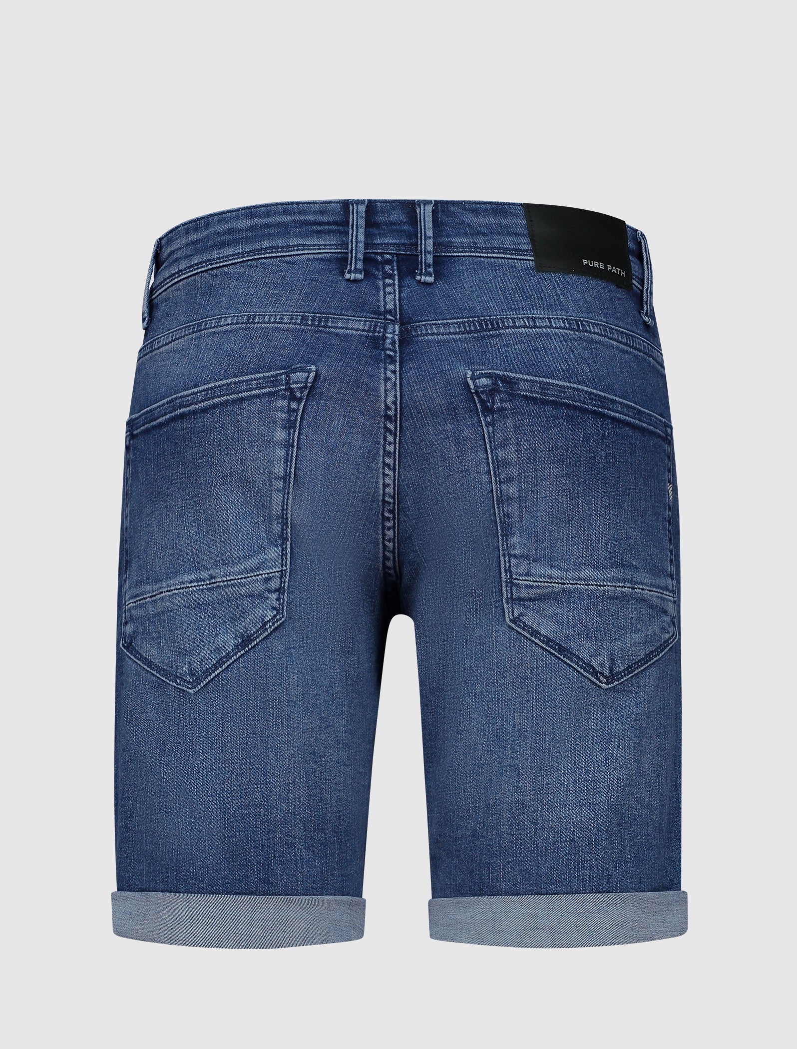 The Steve Skinny Fit Shorts | Denim Mid Blue