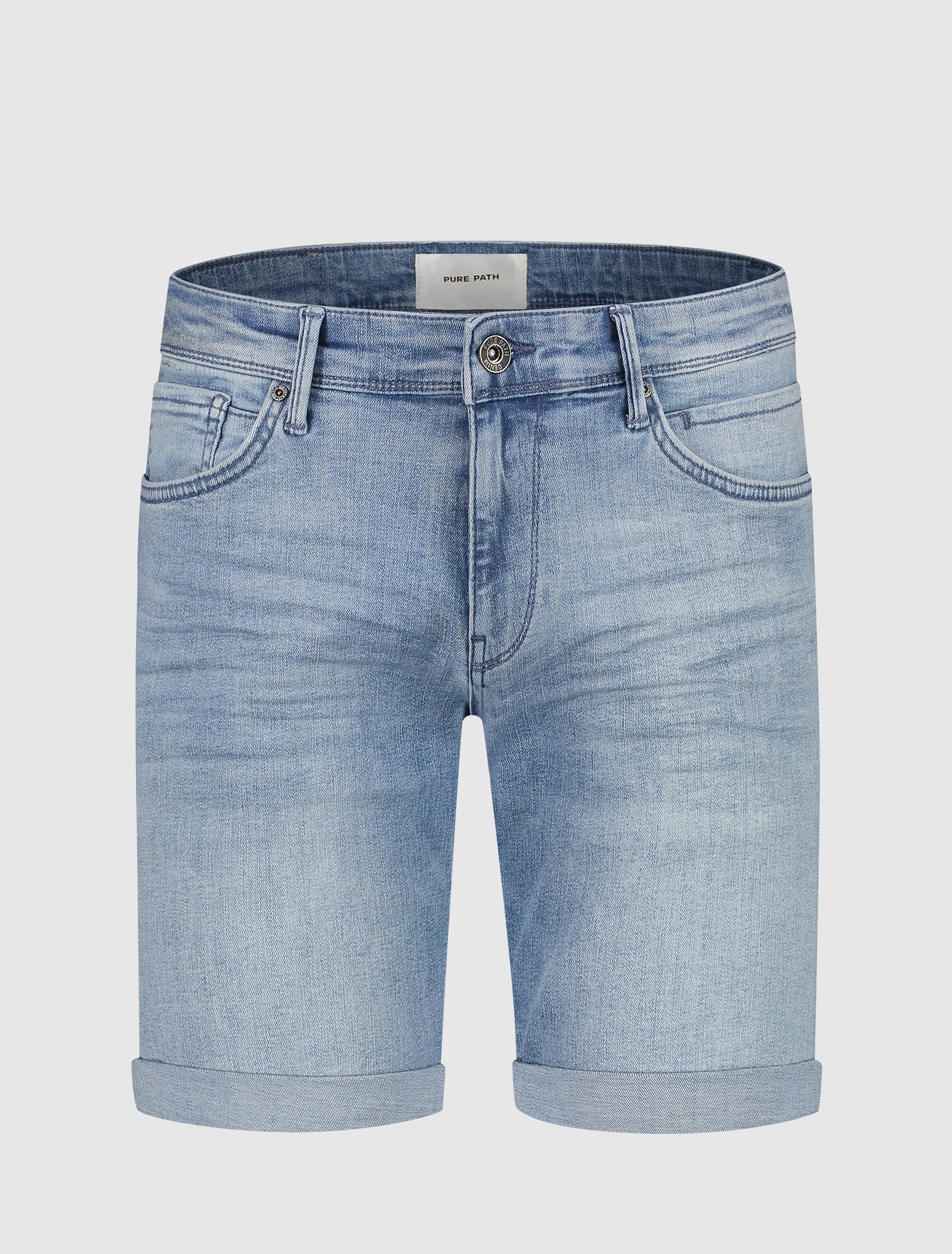 The Steve Skinny Fit Shorts | Denim Light Blue