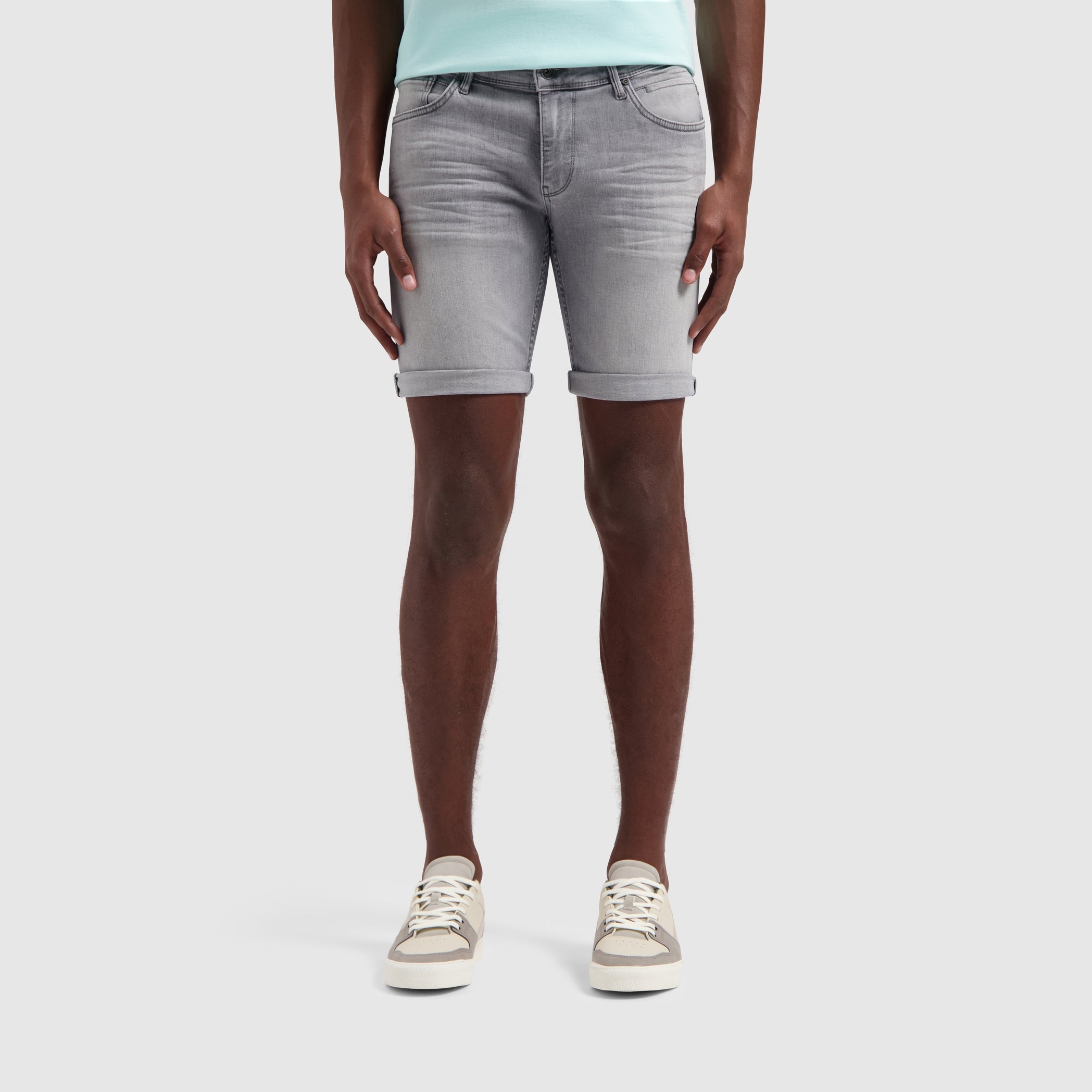 The Steve Skinny Fit Shorts | Denim Light Grey