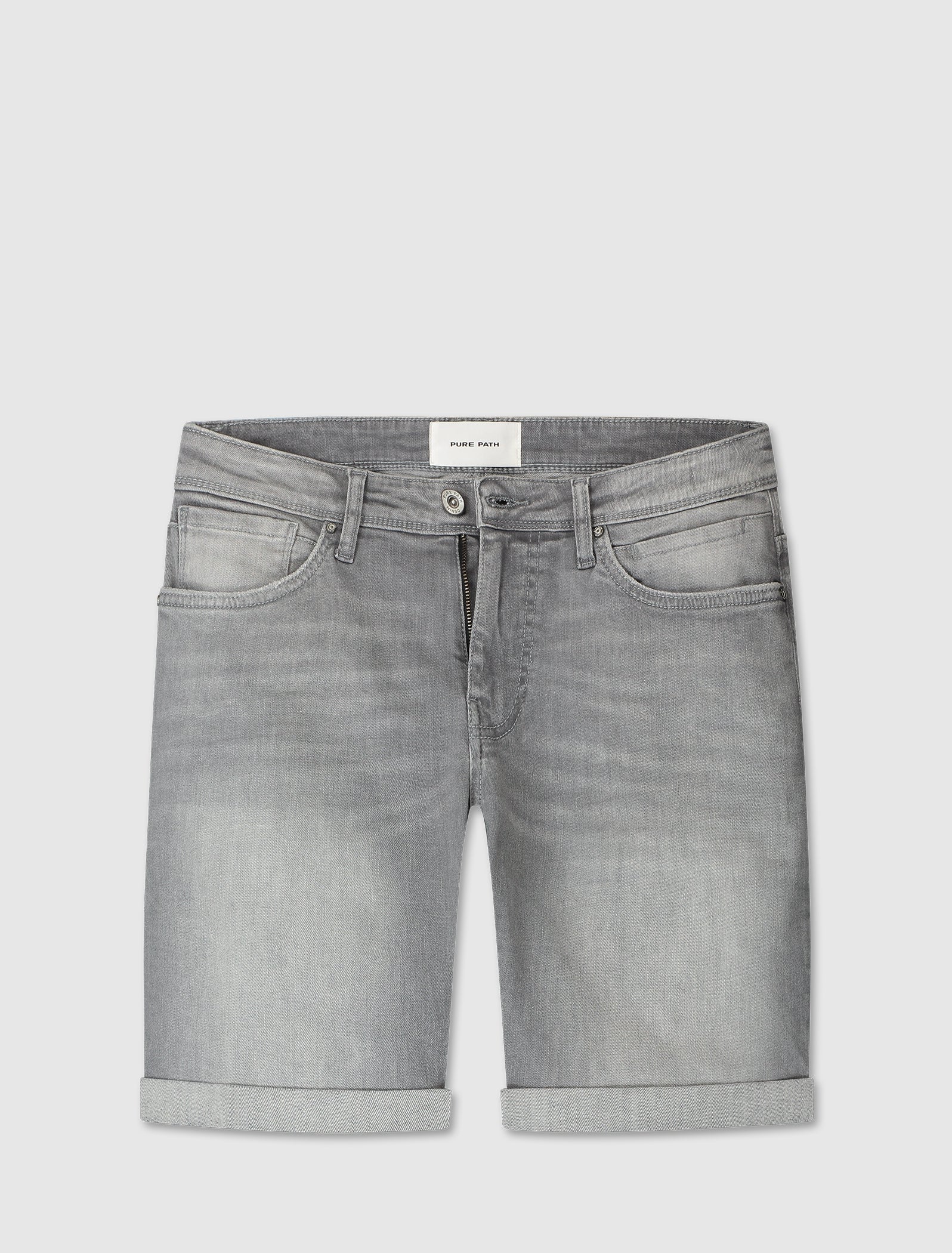 The Steve Skinny Fit Shorts | Denim Light Grey