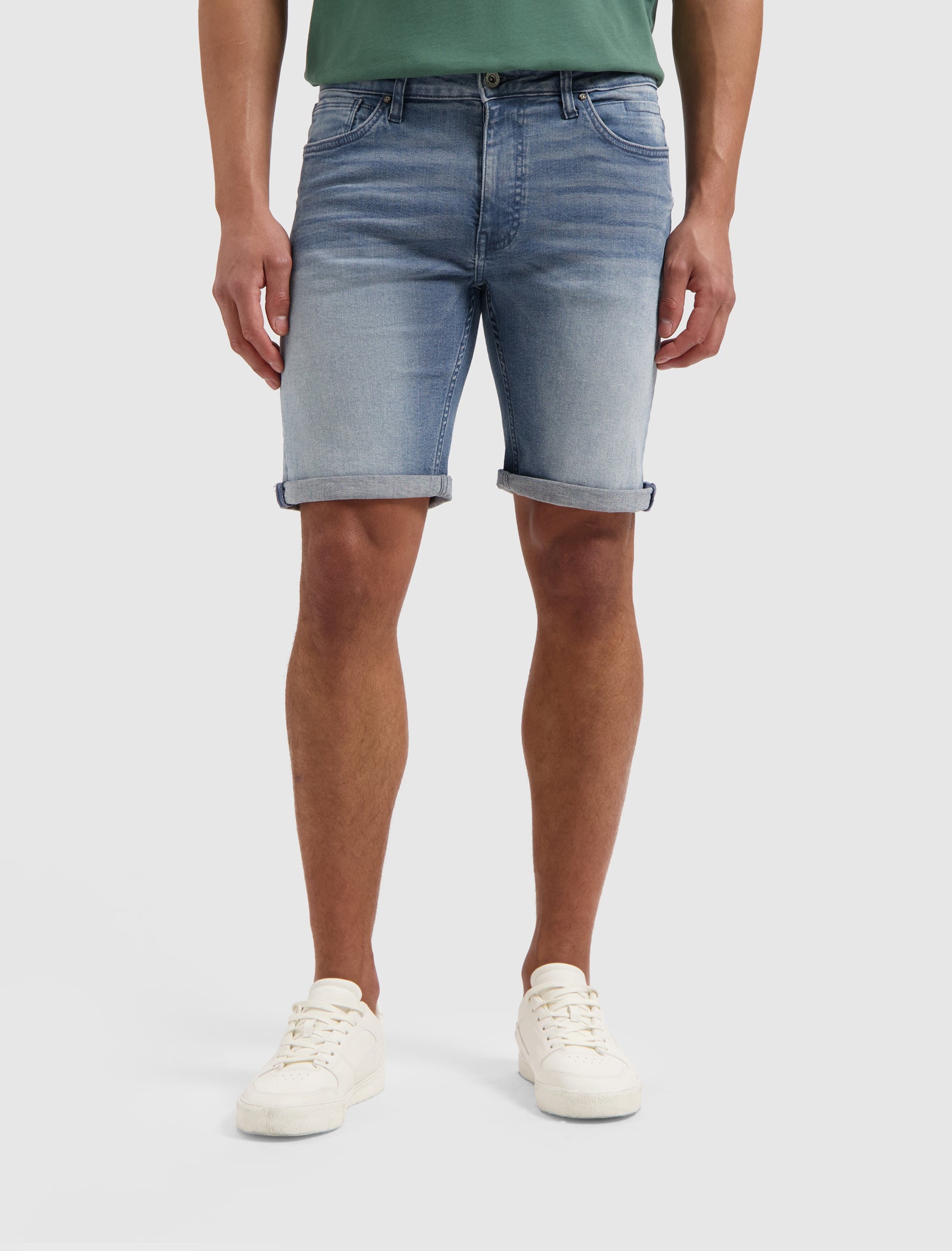 The Miles Slim Fit Shorts | Denim Blue Grey