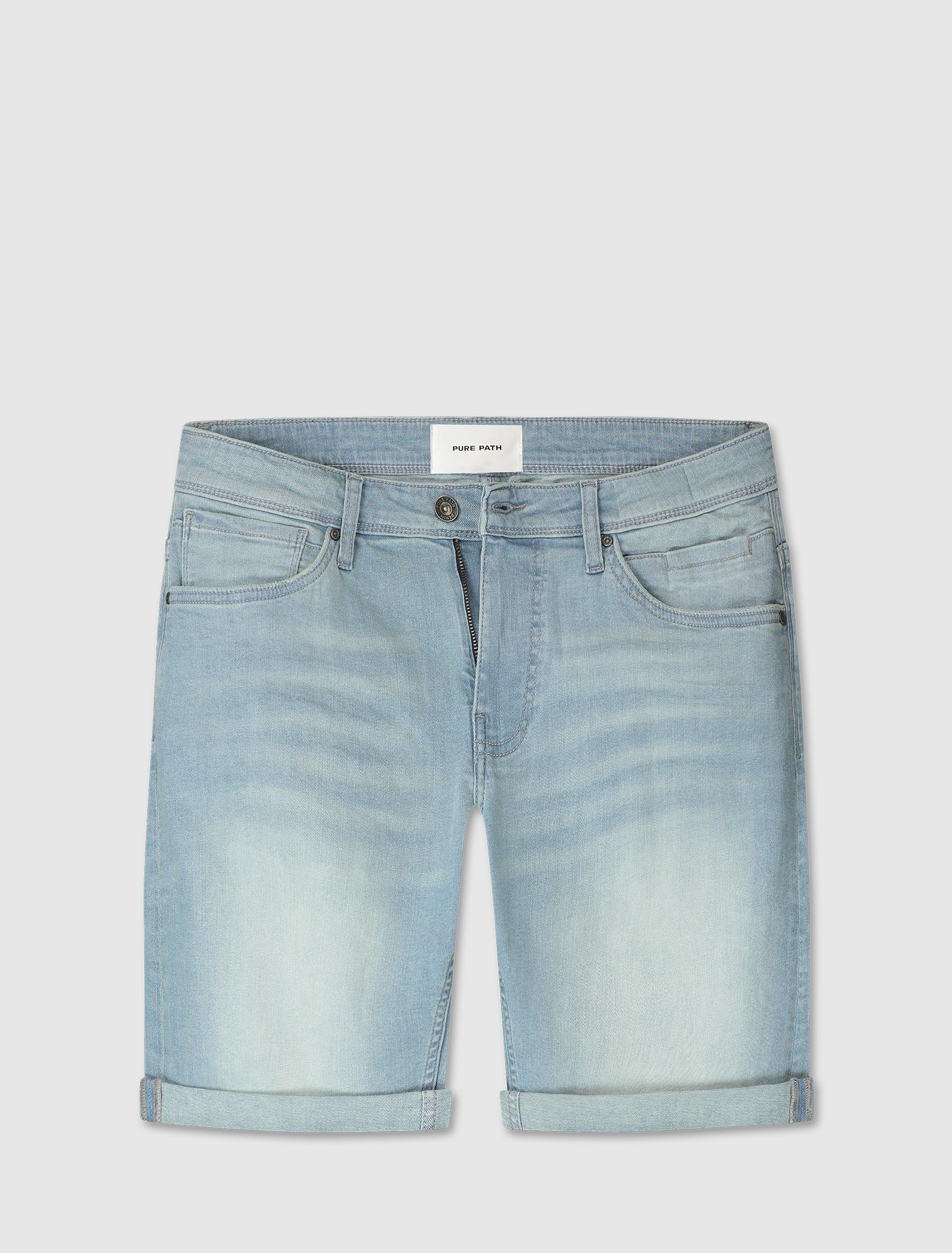 The Steve Skinny Fit Shorts | Denim Light Blue