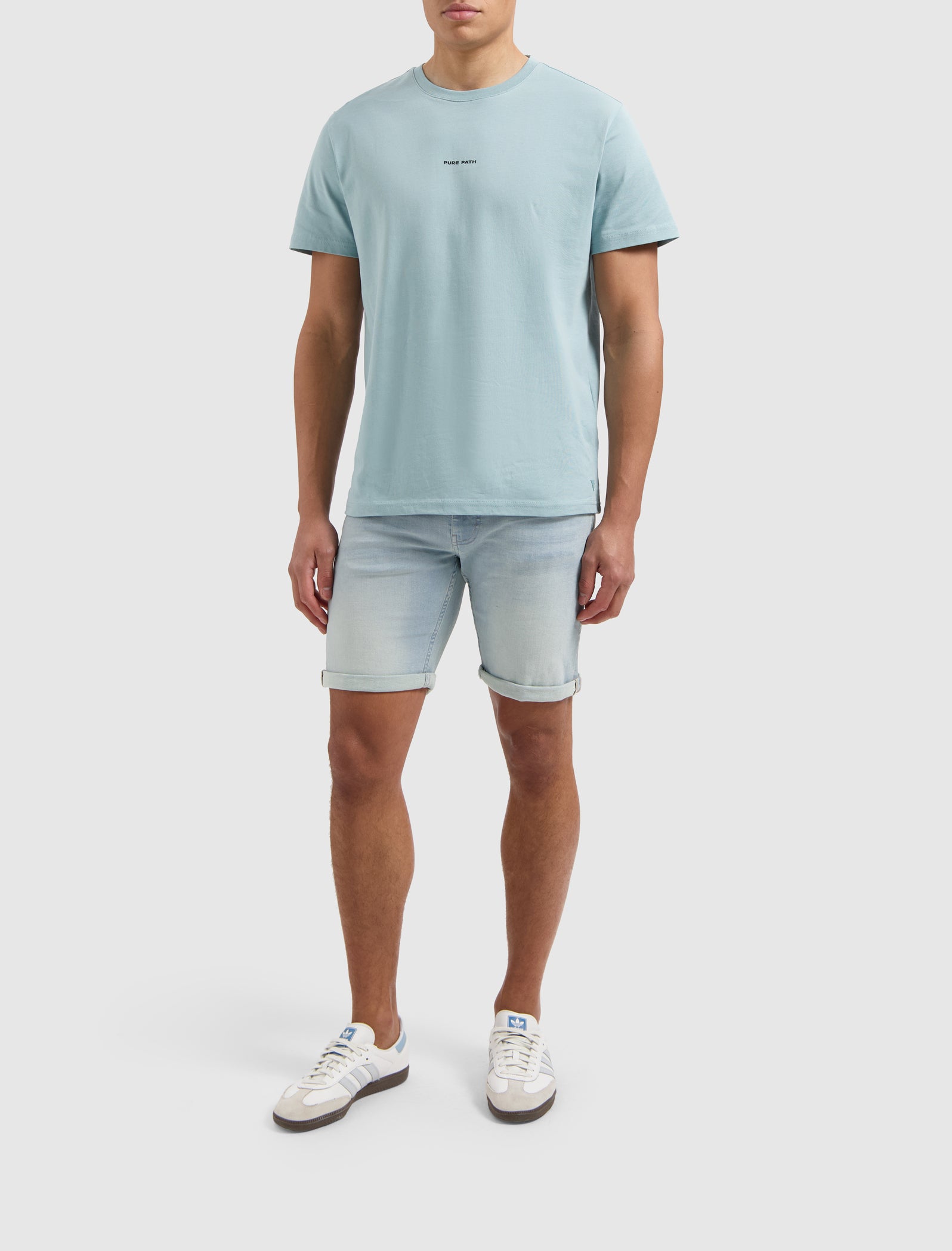 The Steve Skinny Fit Shorts | Denim Light Blue