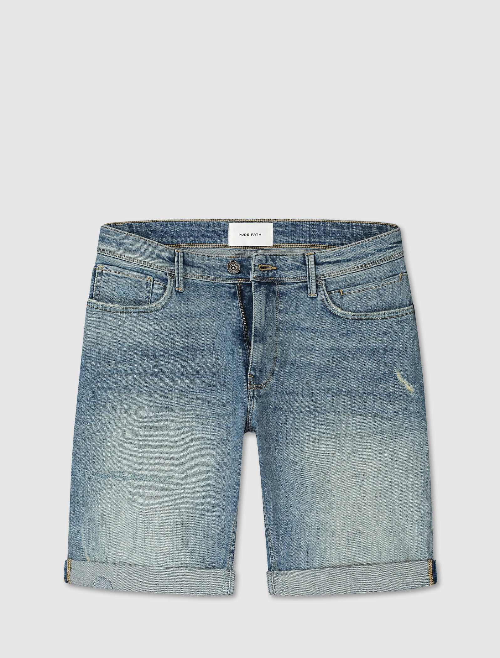 The Miles Slim Fit Shorts | Denim Blue Green