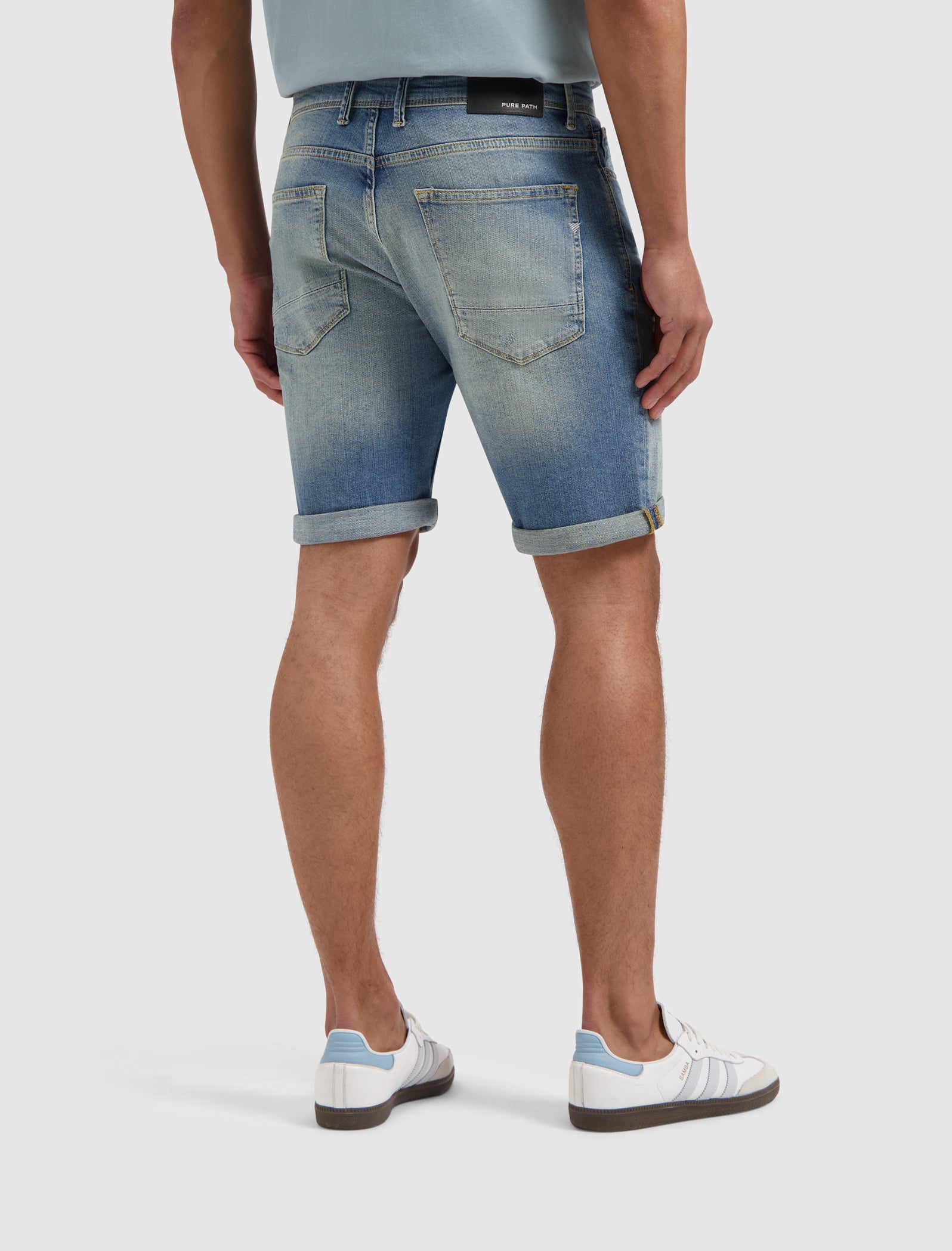 The Miles Slim Fit Shorts | Denim Blue Green