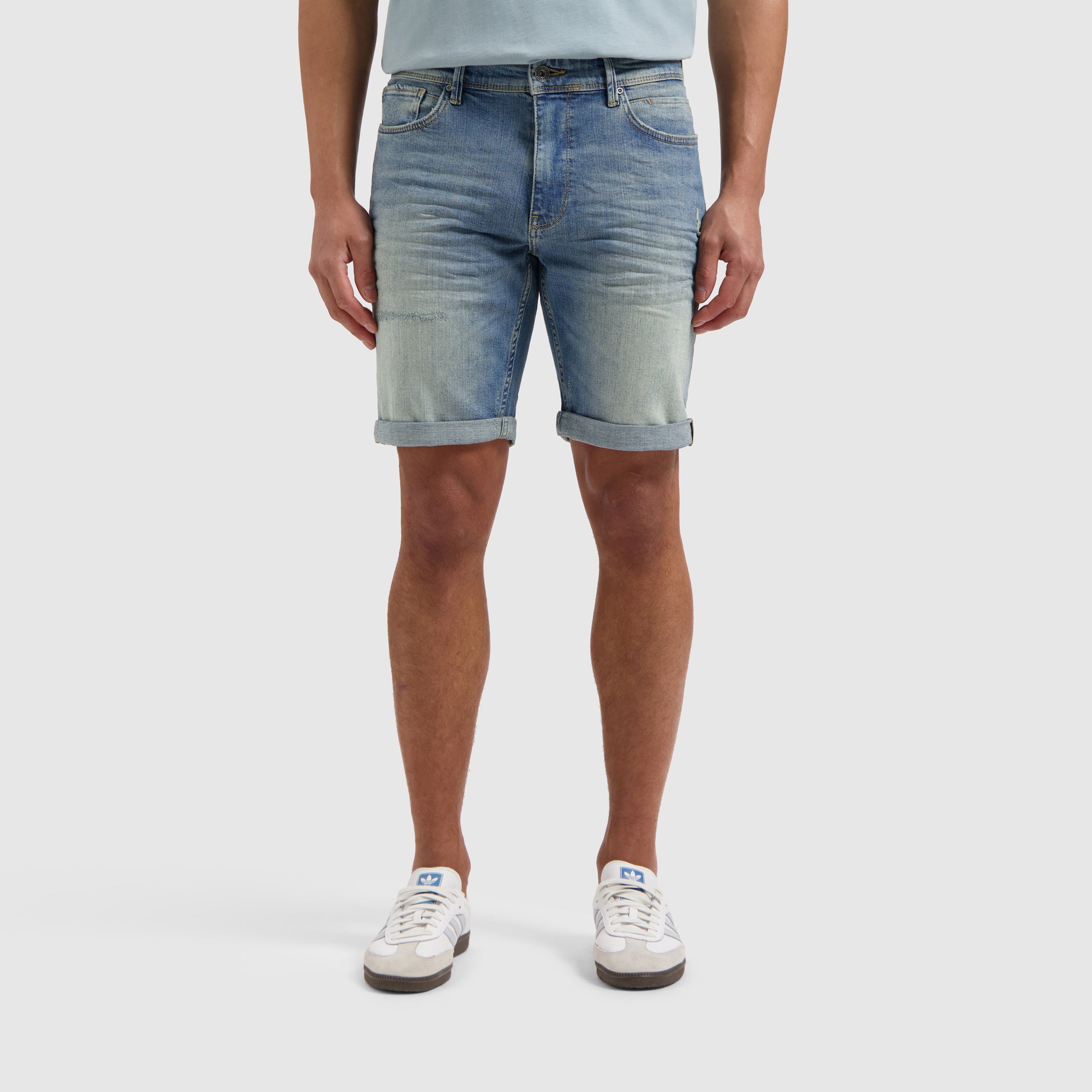 The Miles Slim Fit Shorts | Denim Blue Green