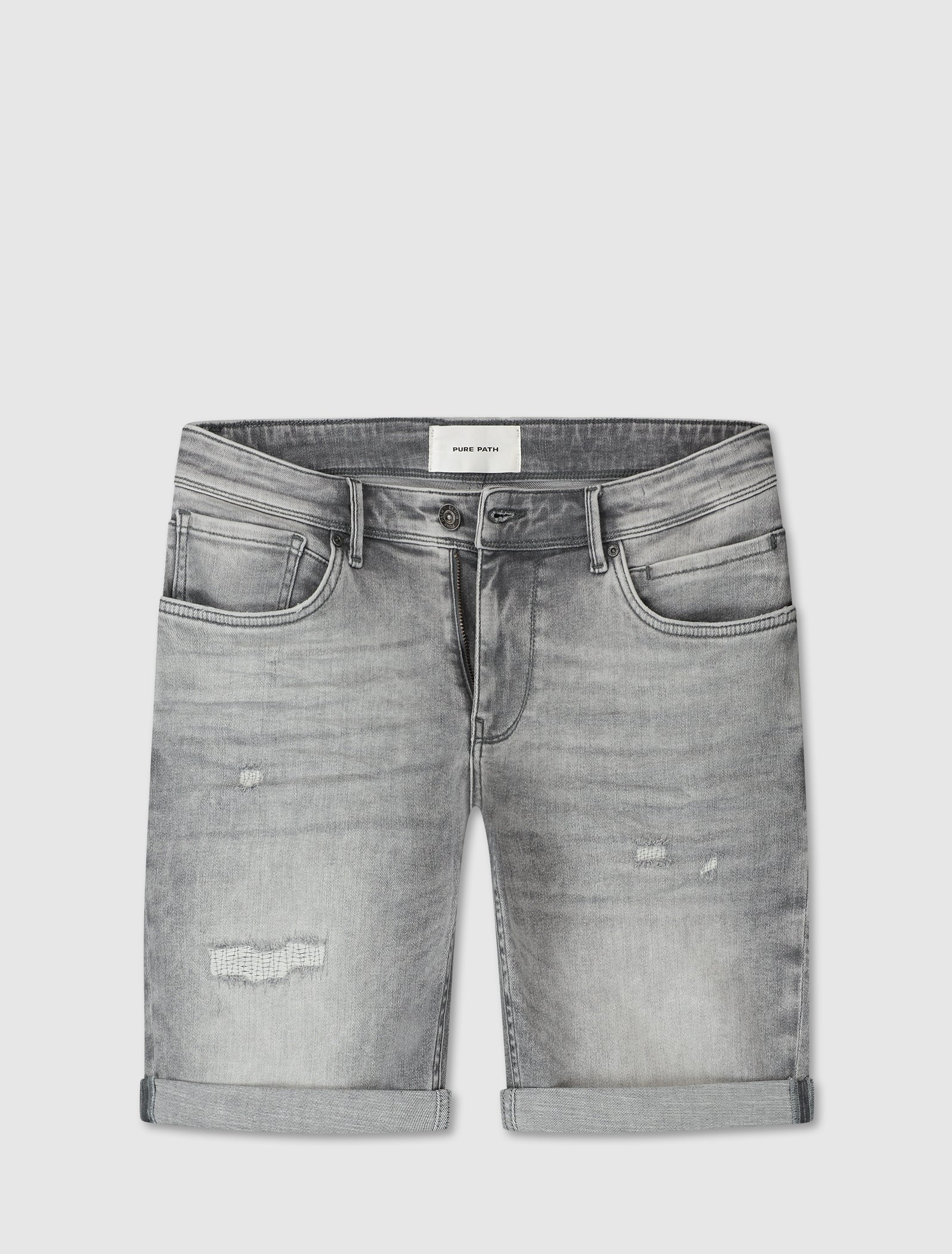 The Steve Skinny Fit Shorts | Denim Light Grey