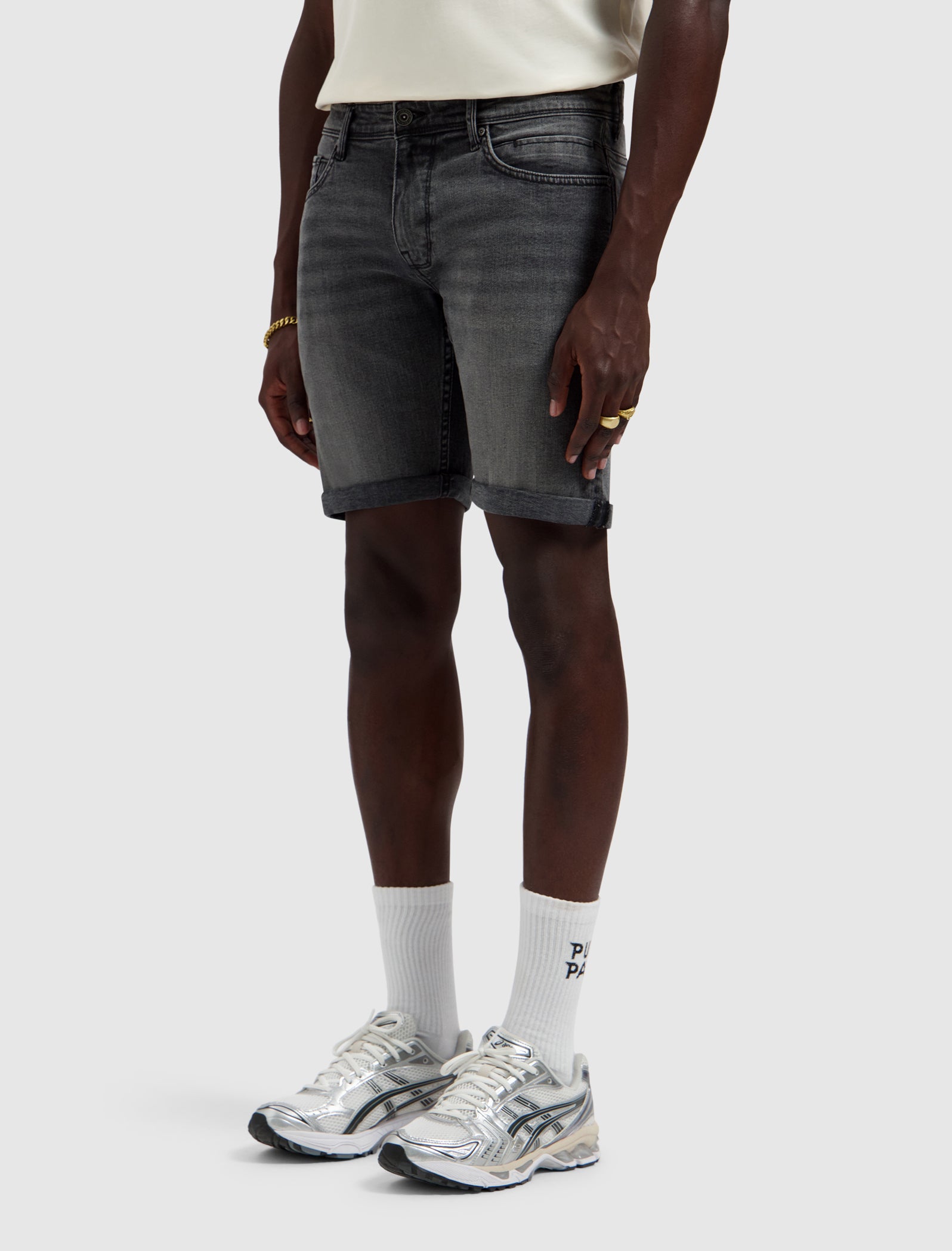 The Steve Skinny Fit Short | Denim Dark Grey