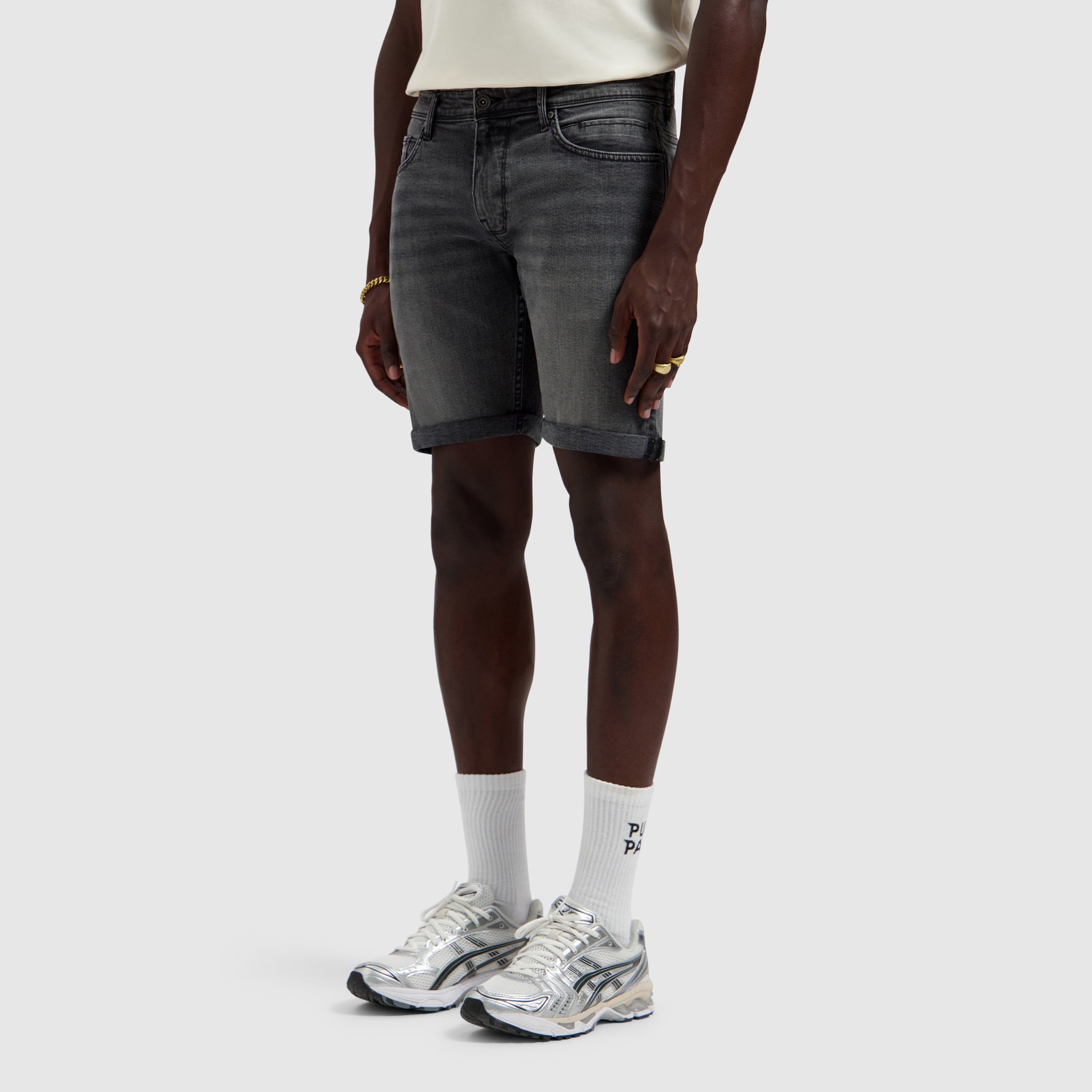 The Steve Skinny Fit Short | Denim Dark Grey