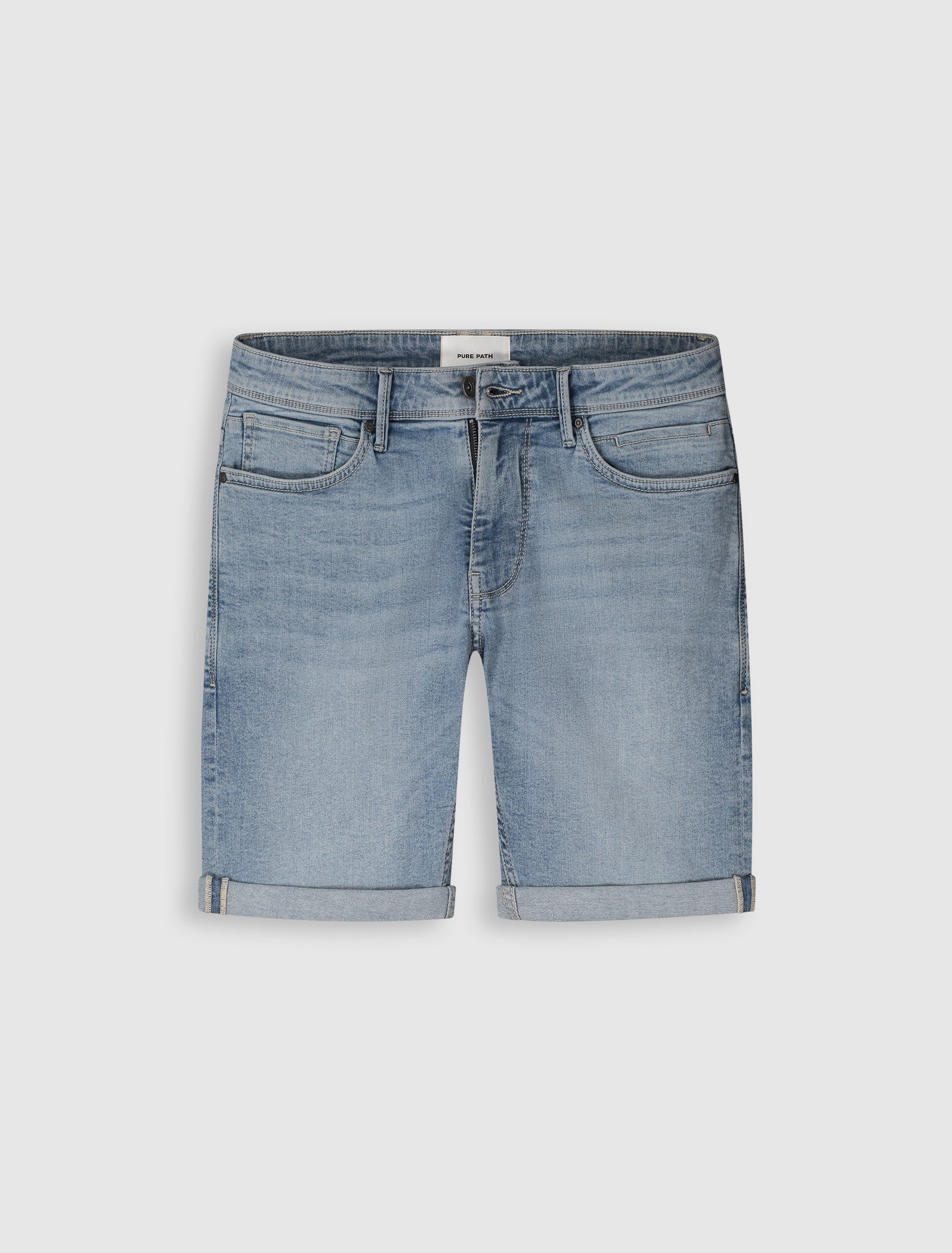 The Steve Skinny Fit Short | Denim Light Blue
