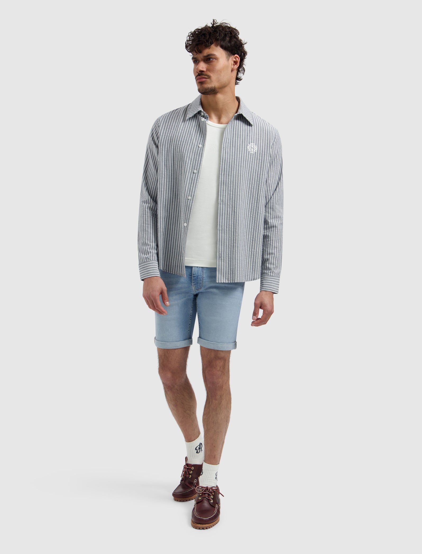 The Steve Skinny Fit Short | Denim Light Blue