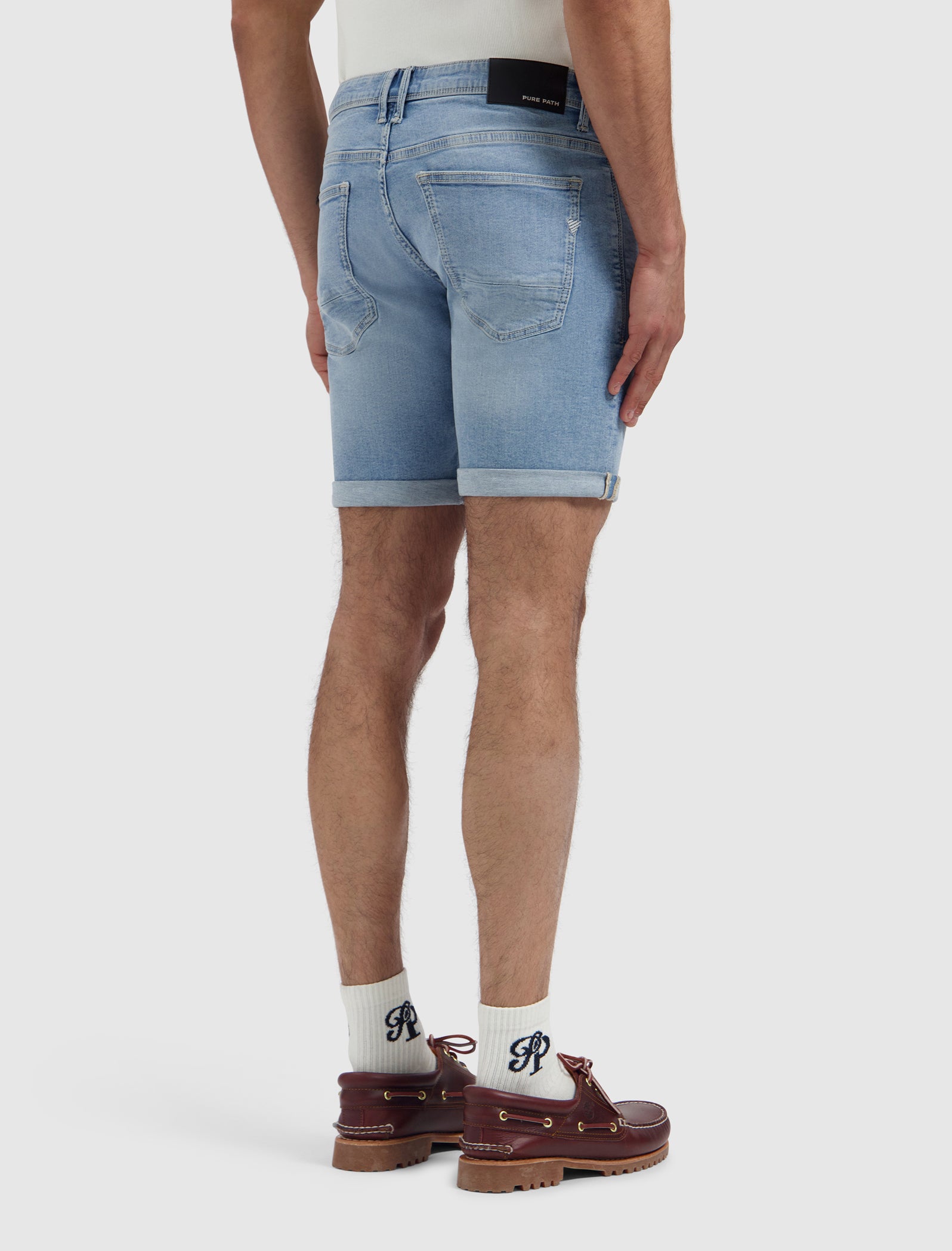 The Steve Skinny Fit Short | Denim Light Blue