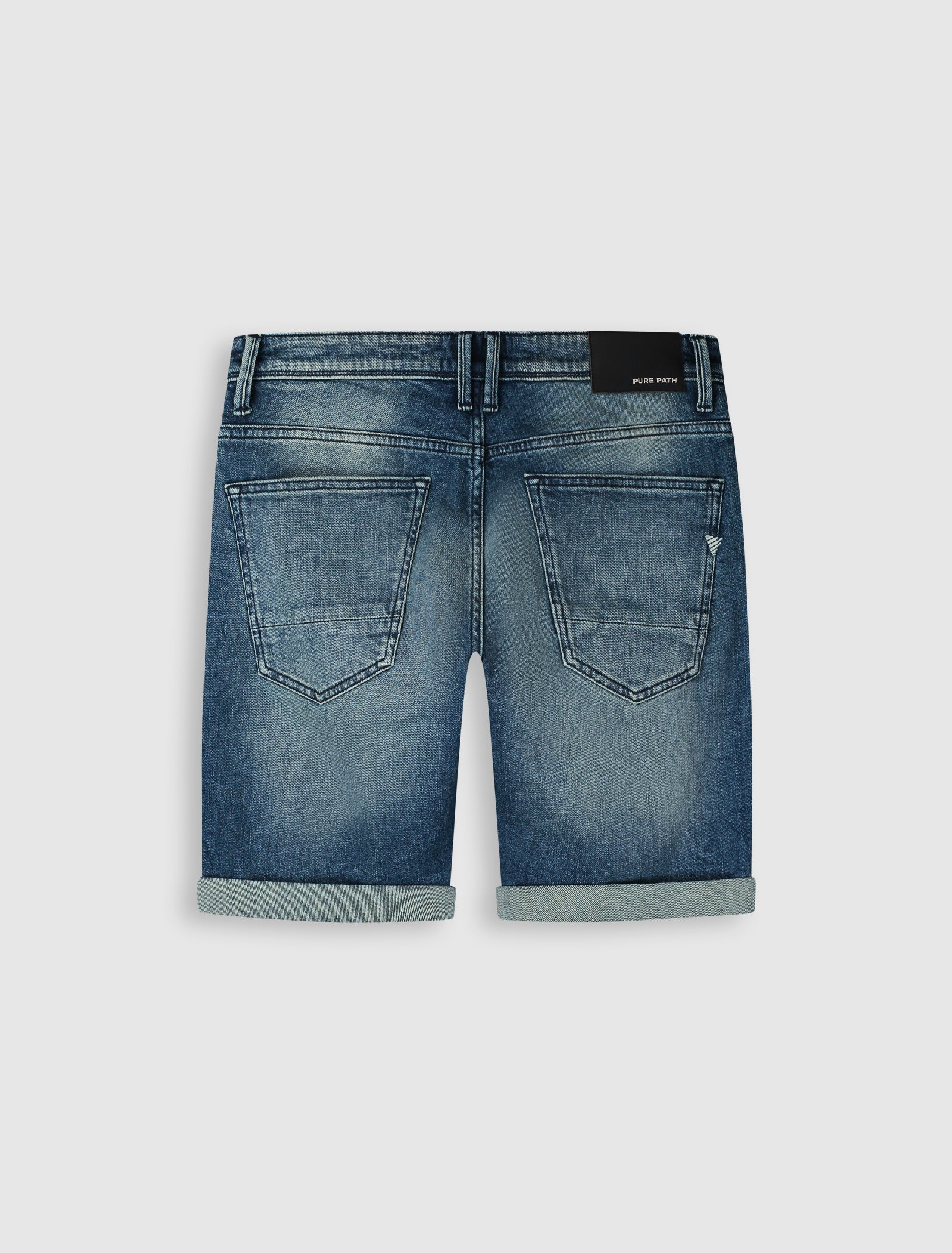 The Steve Skinny Fit Short | Denim Blue Green