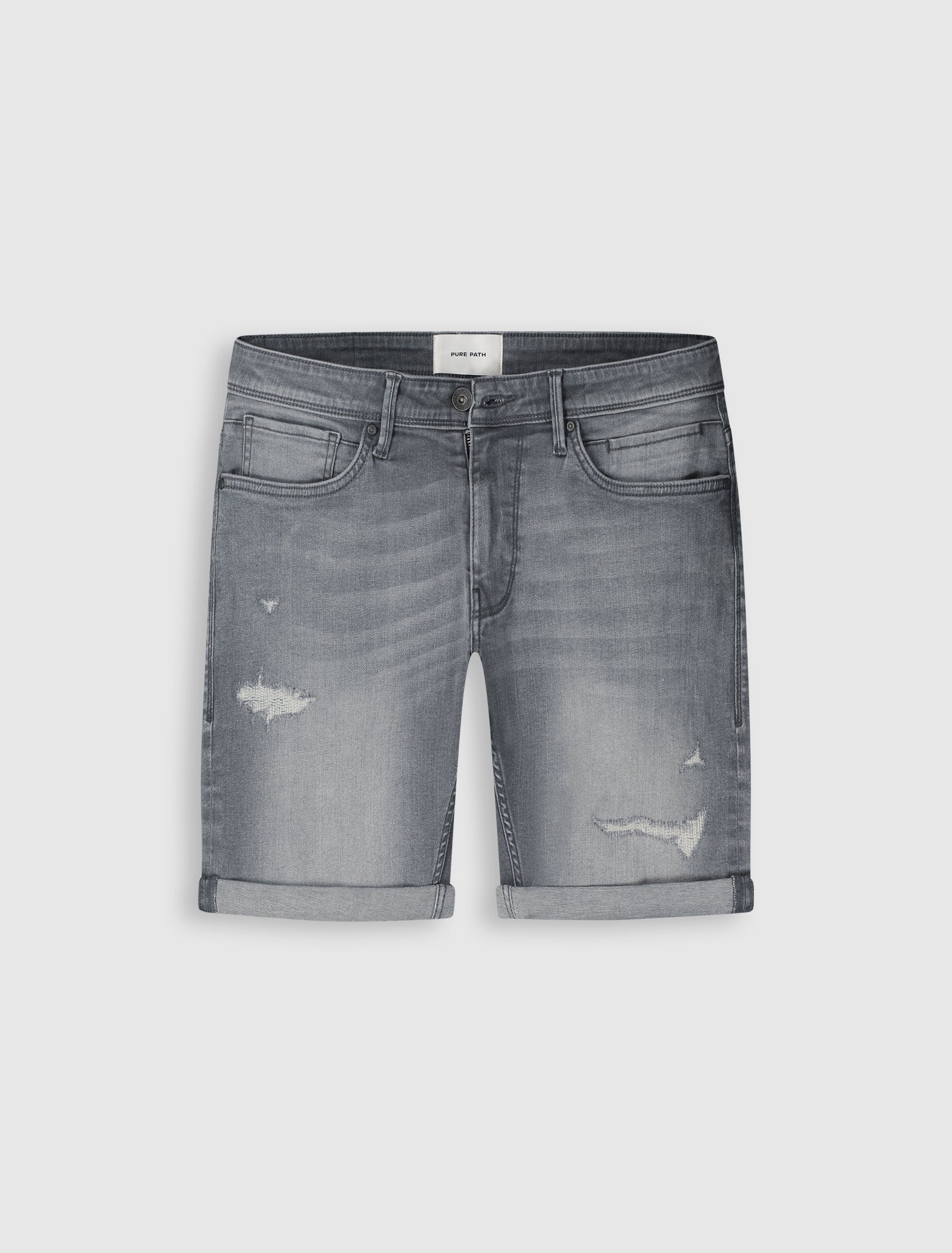 The Steve Skinny Fit Short | Denim Mid Grey