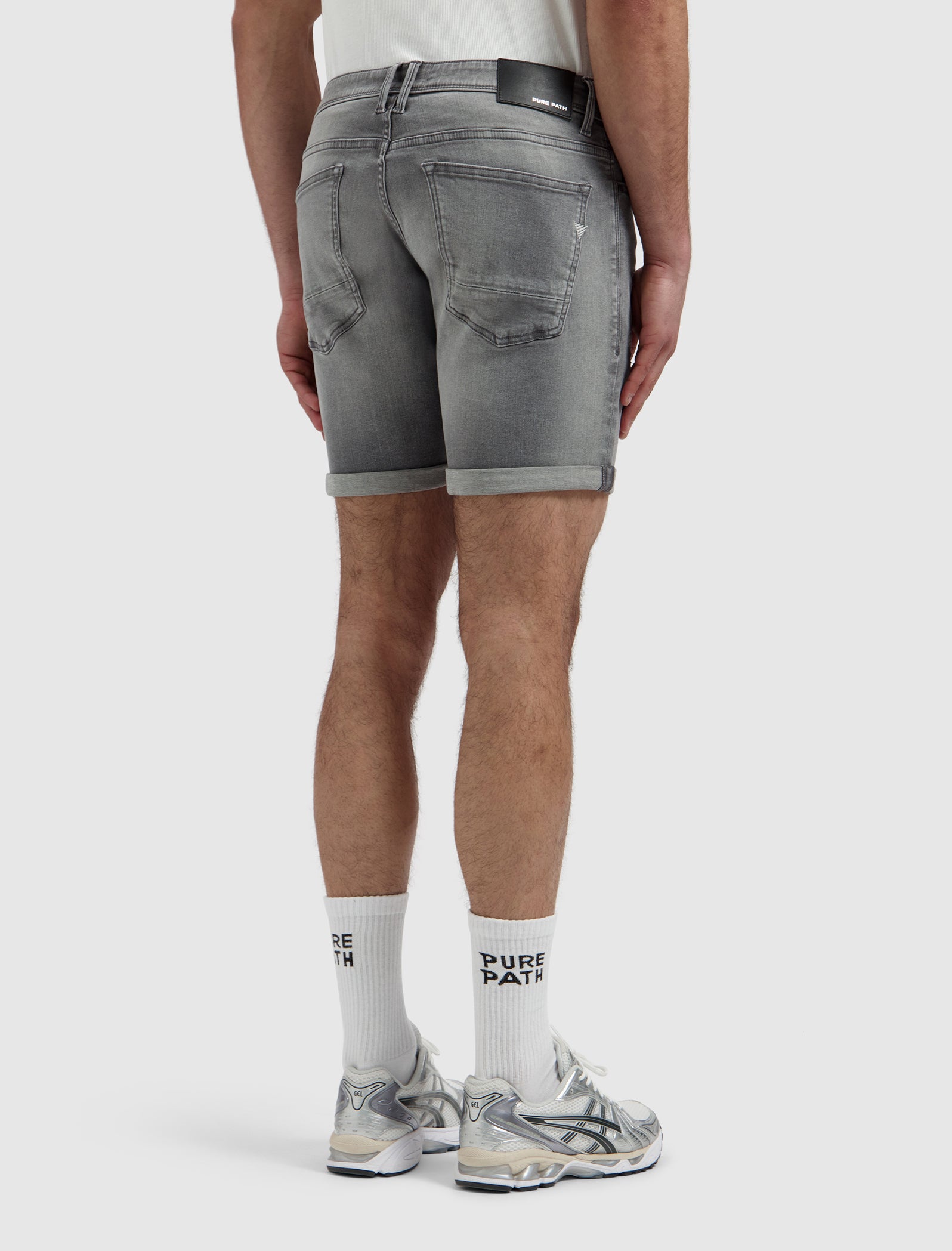 The Steve Skinny Fit Short | Denim Mid Grey