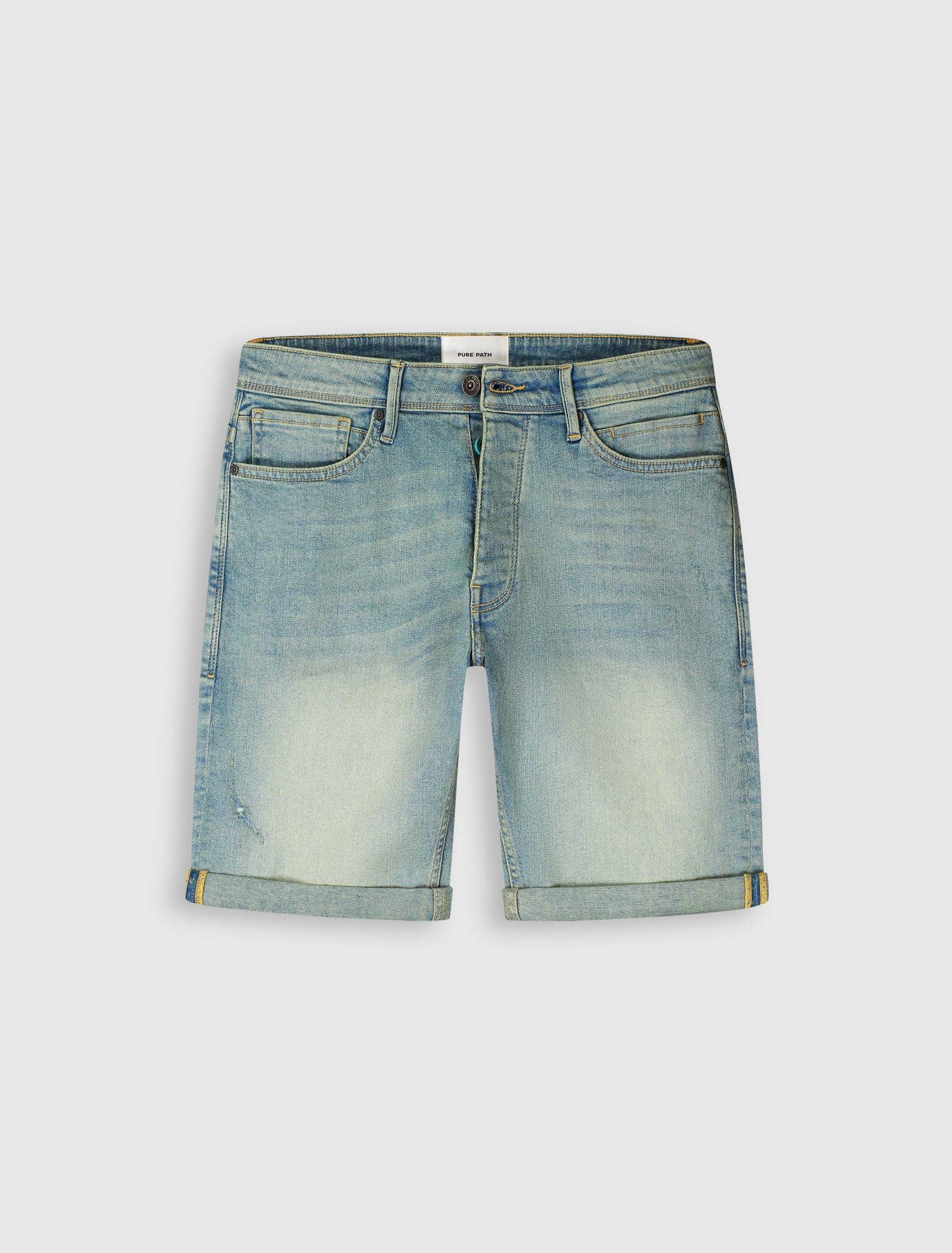The Miles Slim Fit Short | Denim Blue Green