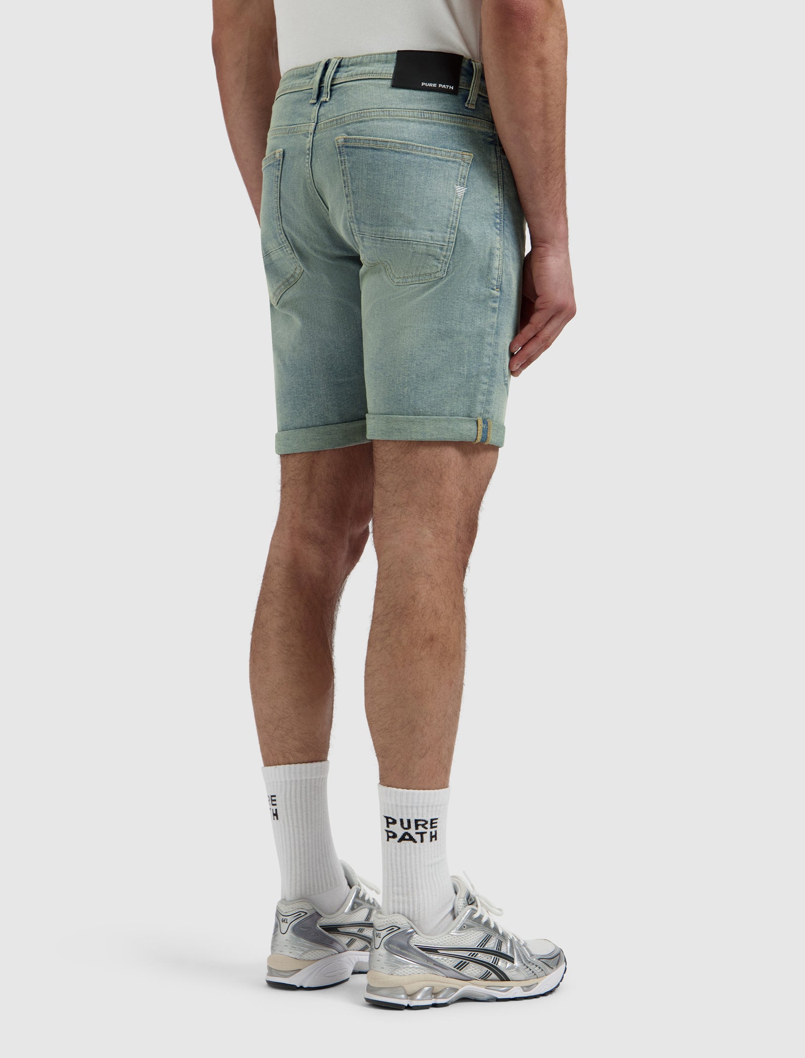 The Miles Slim Fit Short | Denim Blue Green
