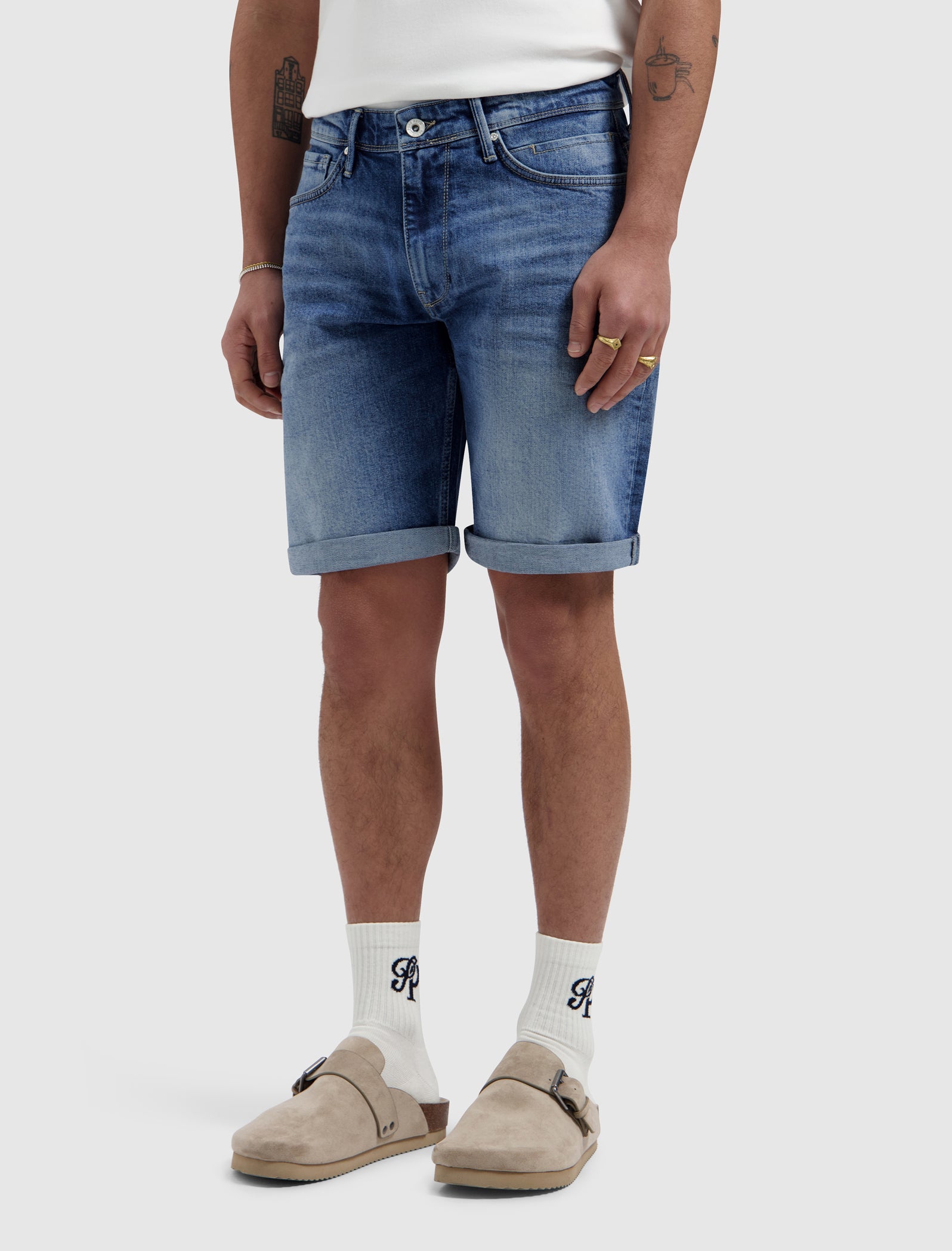 The Miles Slim Fit Short | Denim Mid Blue