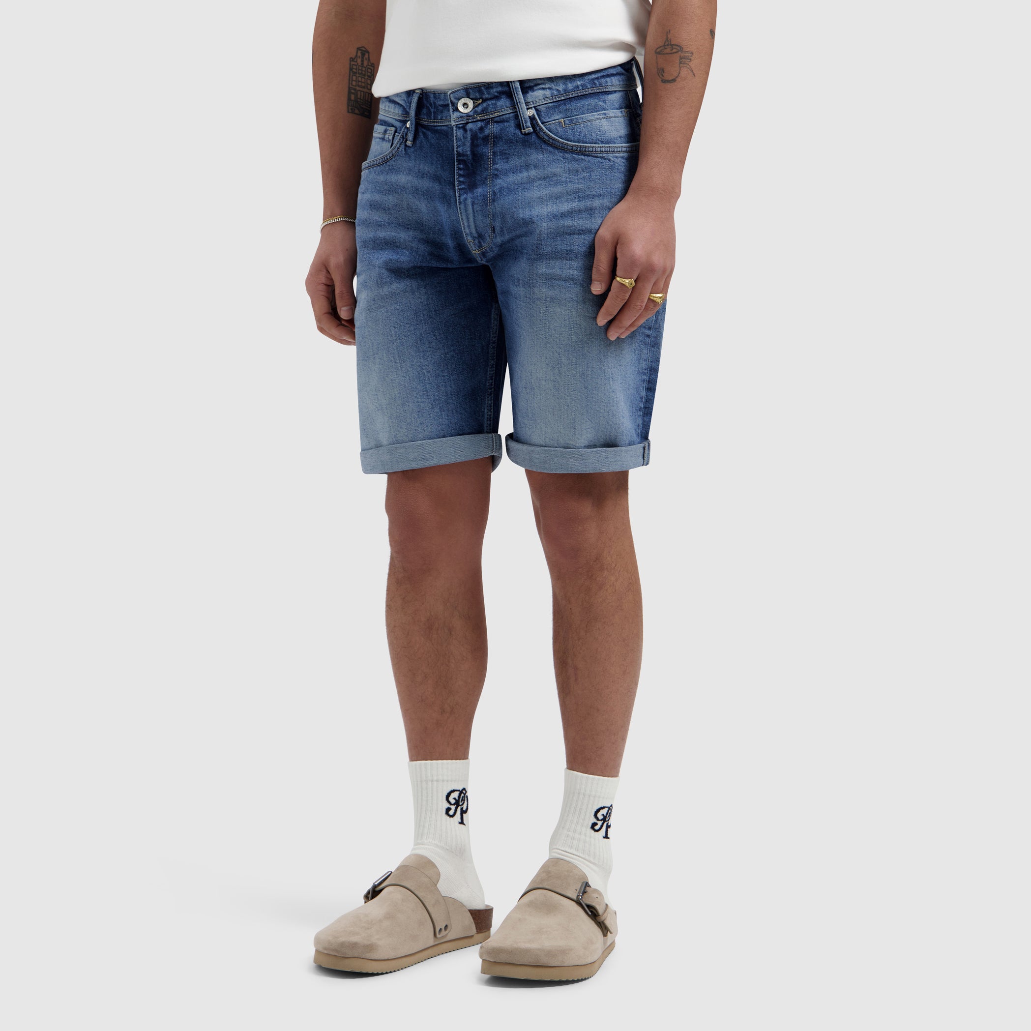 The Miles Slim Fit Short | Denim Mid Blue