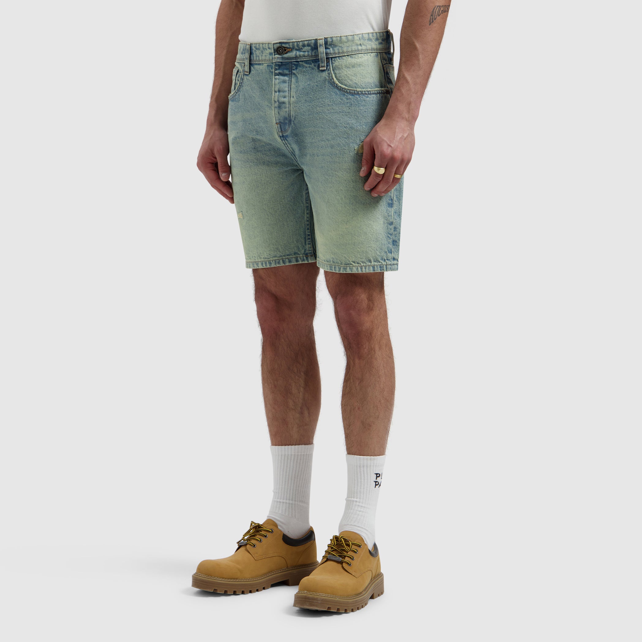 The Owen Regular Fit Short | Denim Blue Green